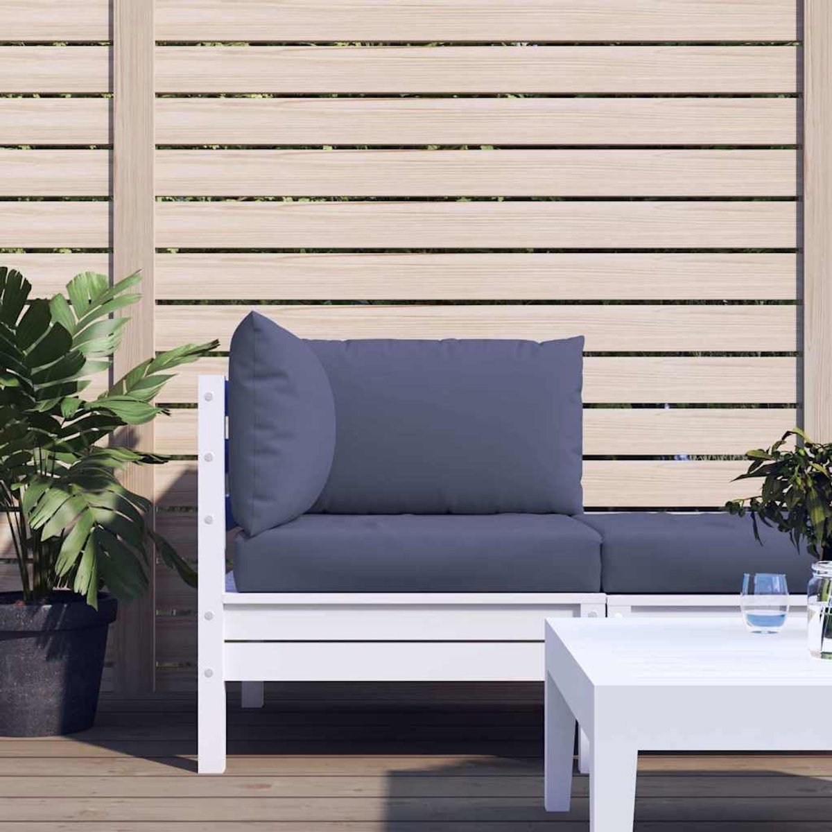 Set van 3 palletkussens, waterafstotend van Oxford-stof, zitkussens voor pallets gevuld met schuim en holle vezels, comfortabel kussen voor tuinmeubelen en binnenruimtes
