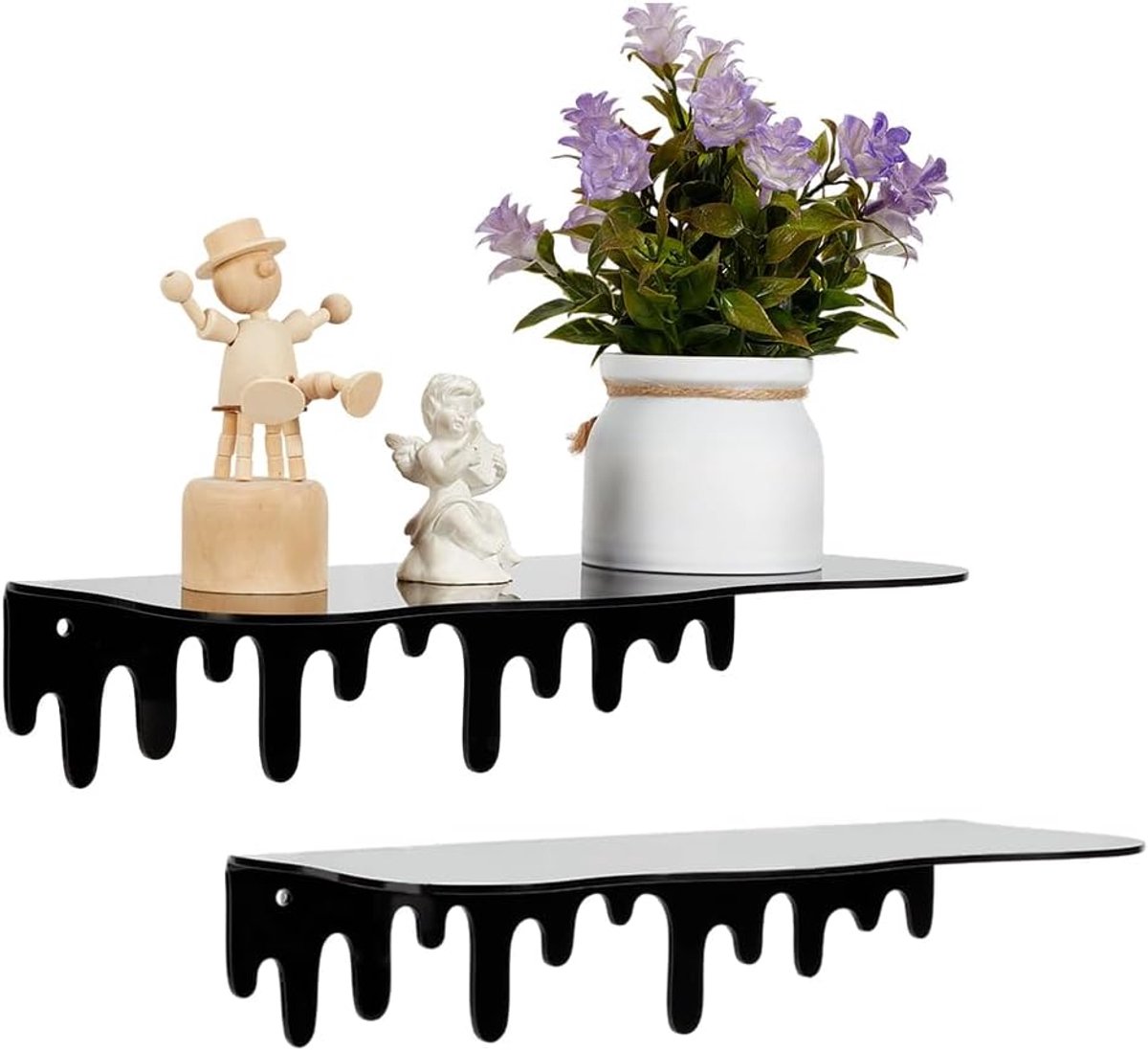 Zwevende planken van acryl, 30,5 x 12,6 cm, wandplanken, acryl display, lijsten voor wanddecoratie, slaapkamer, organizers, opslag, kleine voorwerpen display