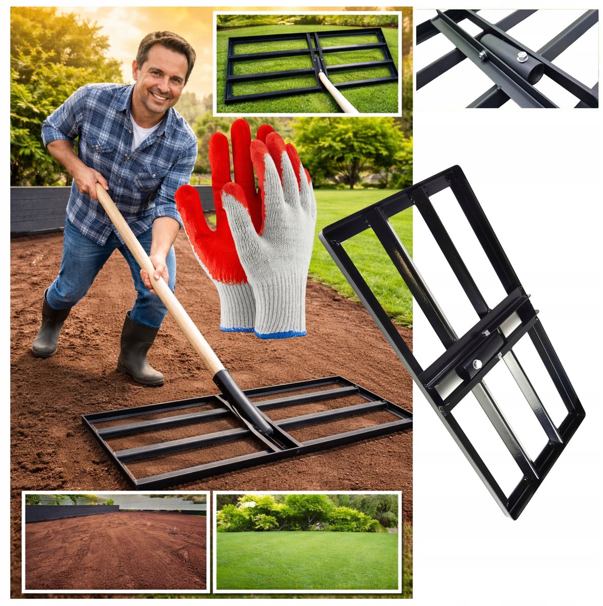 Handmatige Tuin Egaliseerder 60x30cm - Perfect voor Gazon & Molshopen