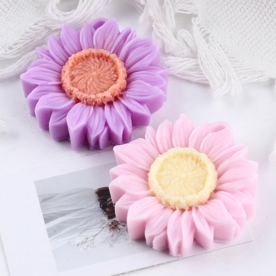 Zonnebloemen kaarsvorm chrysanten siliconen kaarsvorm zonnebloemen hars gietvorm voor kaarsen thuis decoratie mal aromatherapie gips kaarsen klei ambachten — afbeelding 5