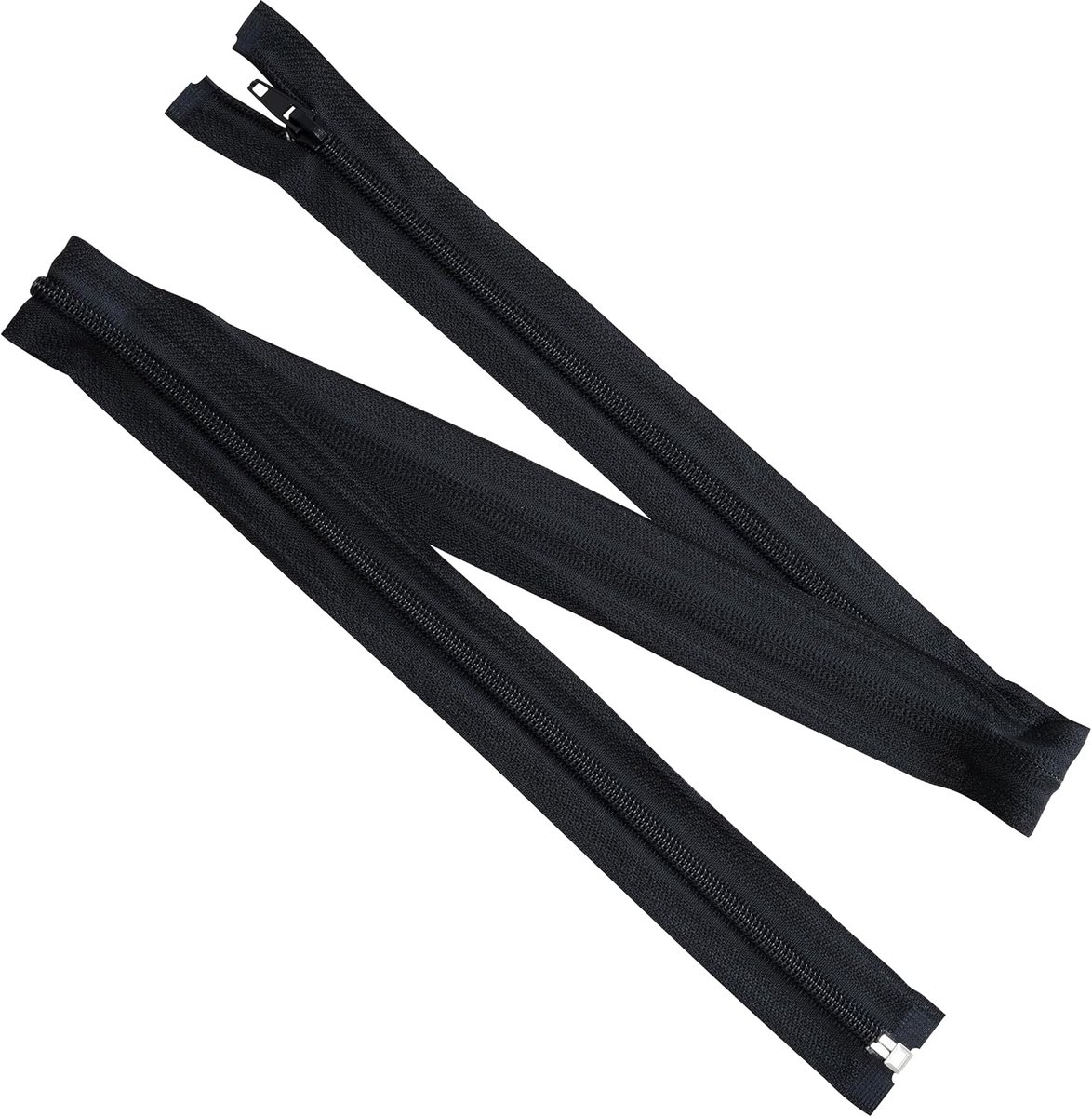- Set van 8 Set van 8 spiraalritsen N°5 90 cm deelbaar met schuiver | van metaal nylon polyester | naaiwerk DIY-creaties textiel kleding | kleur: zwart