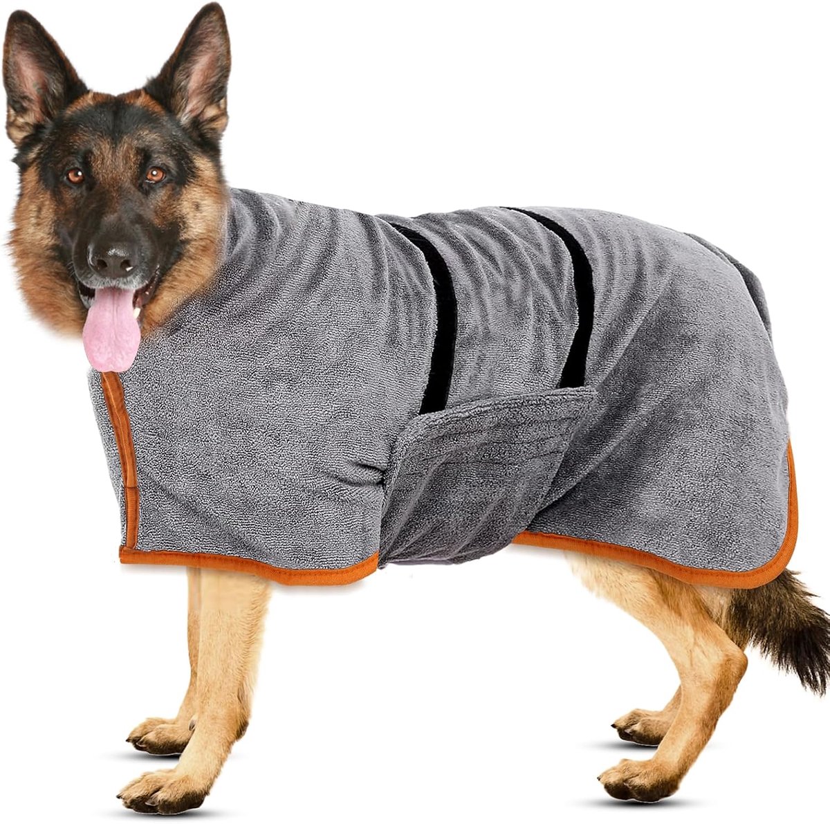 Hondenbadjas voor grote honden, grote hondenbadjas, met klittenbandsluiting, goede waterabsorberende werking