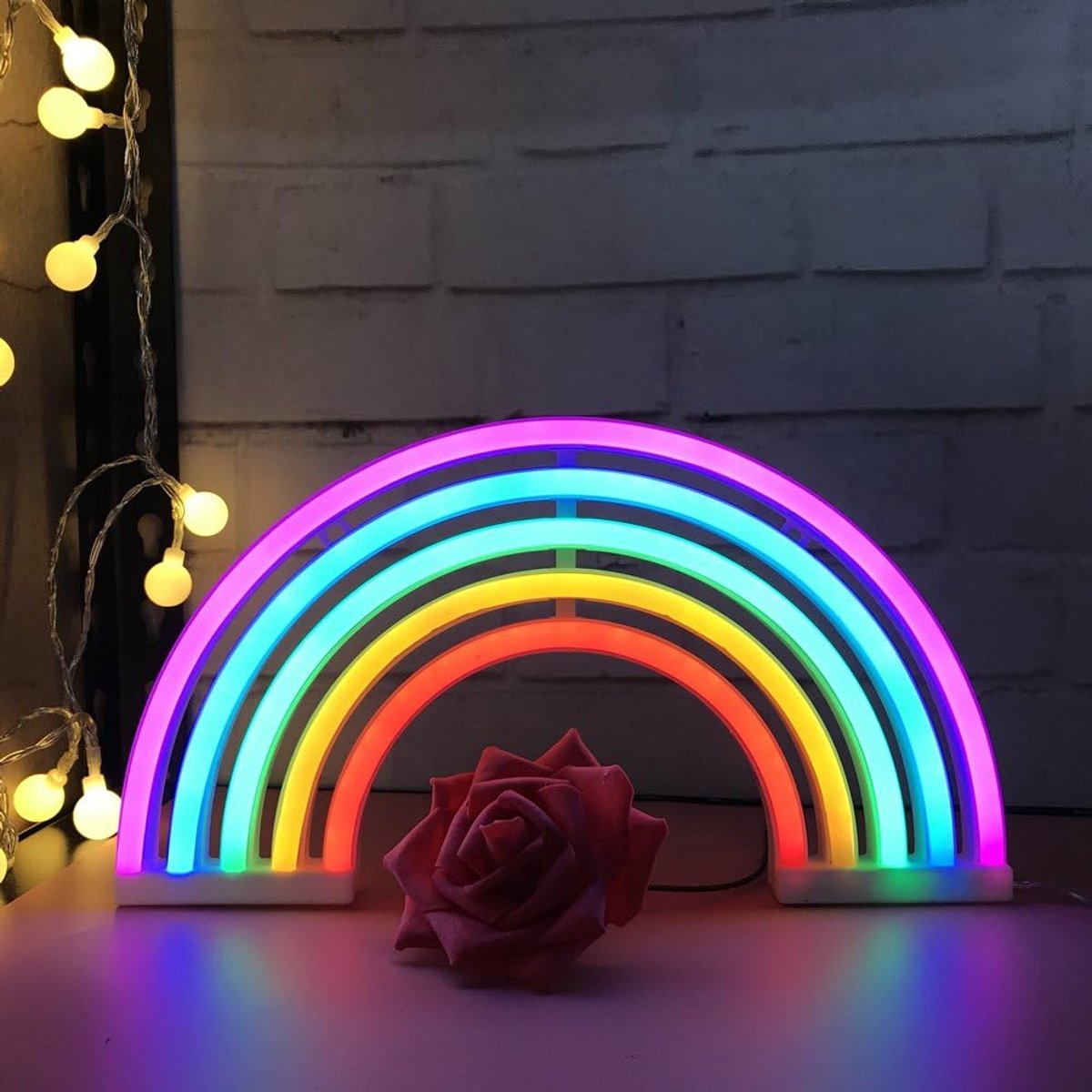 Neon regenboog lichtborden led-nachtlampje voor kindercadeau, muur, verjaardagsfeest, Kerstmis, bruiloftsdecoratie