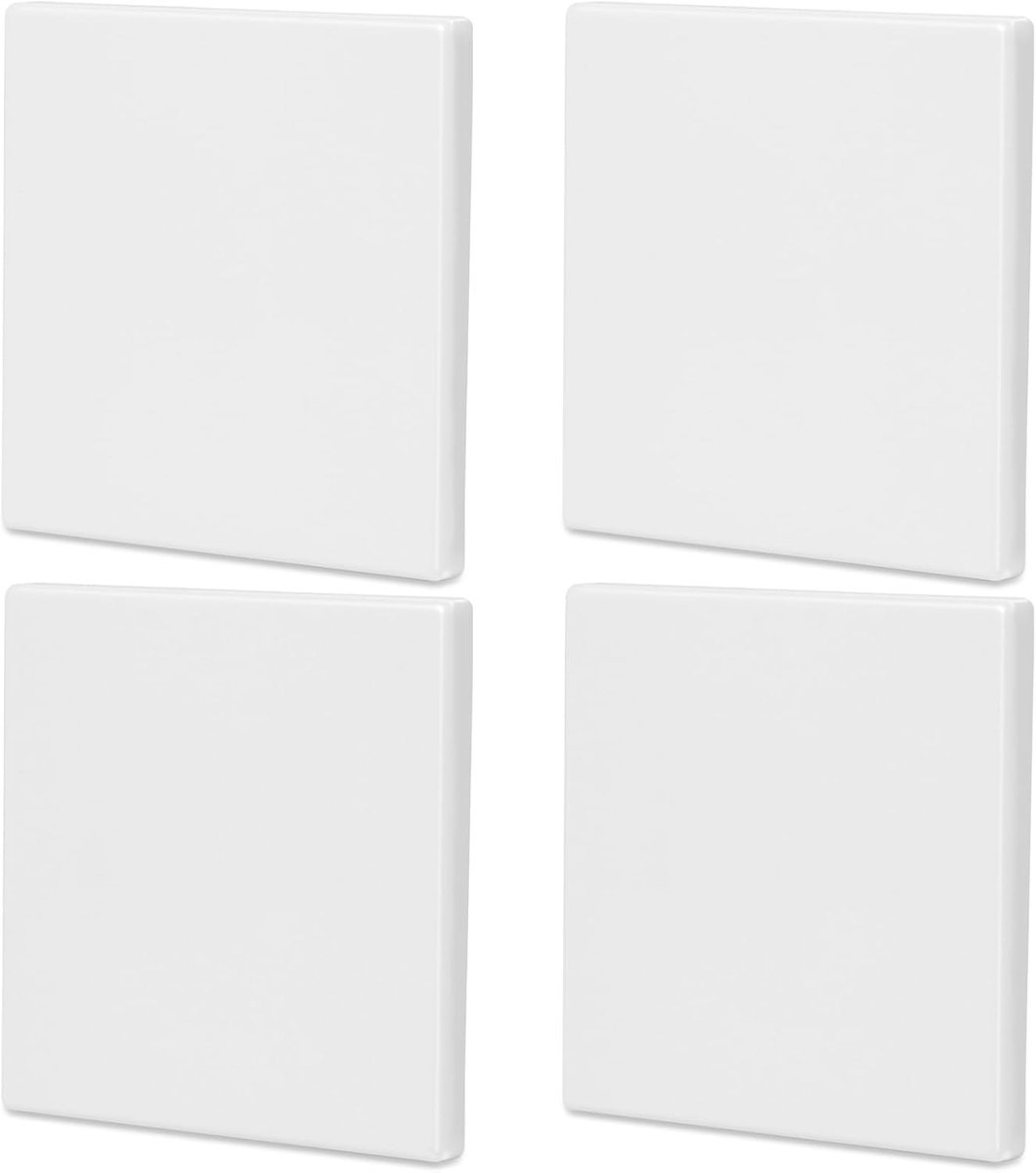 4 stuks inbouwblinde wandplaat, 8,6 x 8,6 cm, stopcontactafdekking, stopcontacten, blinde afdekking voor ongebruikte stopcontacten of schakelaars, wit