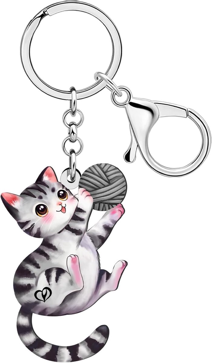 Acryl Leuke Tabby Kat Sleutelhanger Sleutelhanger Kitten Accessoires Geschenken Voor Vrouwen Meisjes Kat Moeder Autosleutels Portemonnee Huisdier Liefhebbers