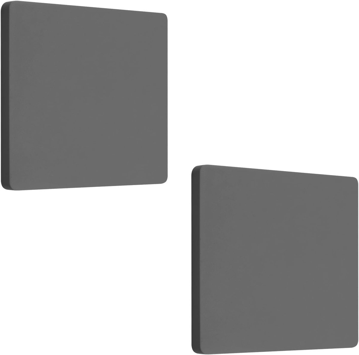 Muurplaat, 2 stuks 10 cm x 10 cm kunststof schroefloze wandgatplaat 1-gang blanco apparaat outlet cover elektrische afdekkingen voor ongebruikte stopcontacten of schakelaars (grijs)