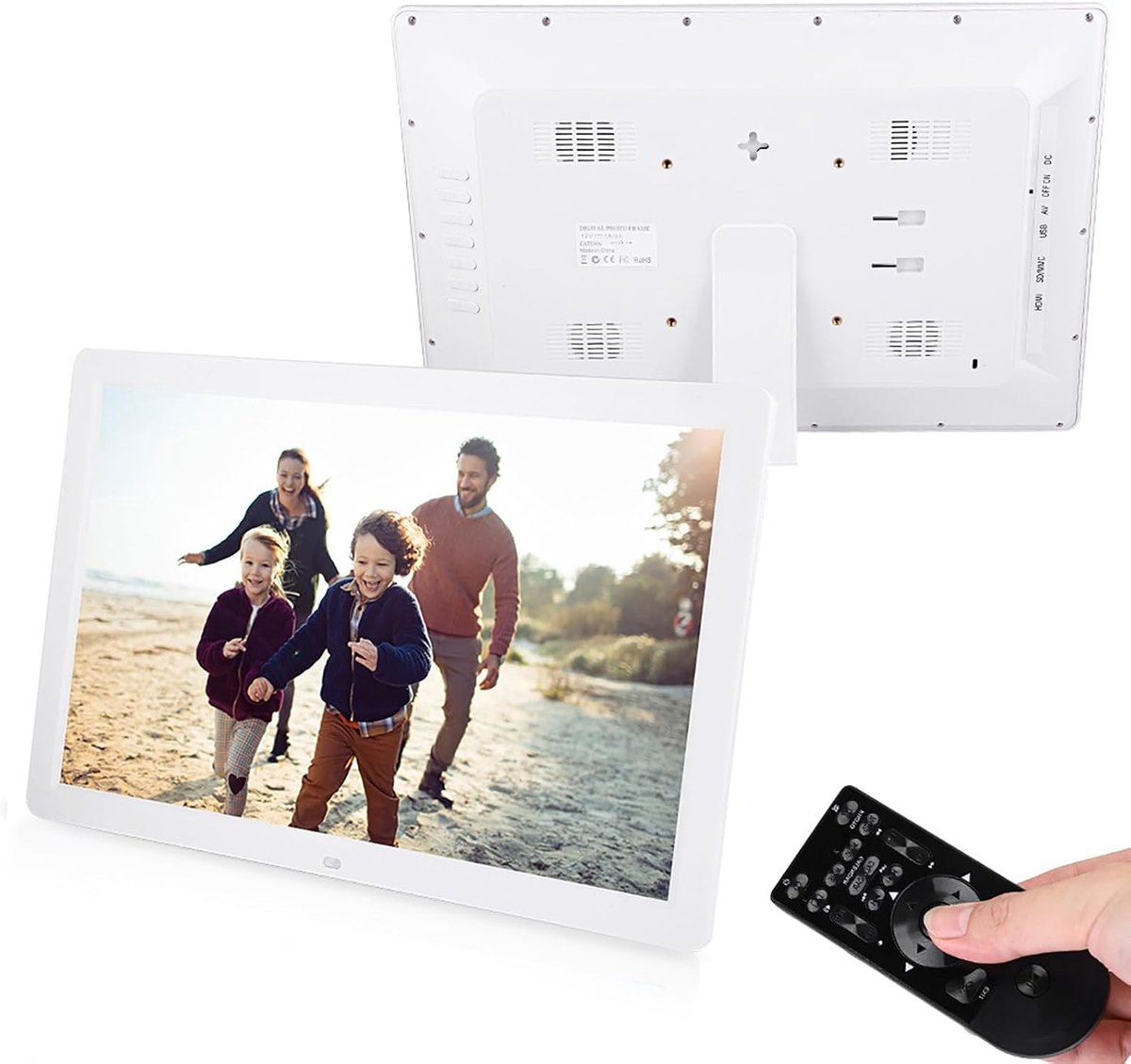 Digitale fotolijst, 1440 * 900 HD slanke multifunctionele digitale fotolijst, ondersteuning voor MPEG, MP4, AVI, RMVB, 1080P HD, klokspeler, zelfgemaakte lijst, beste