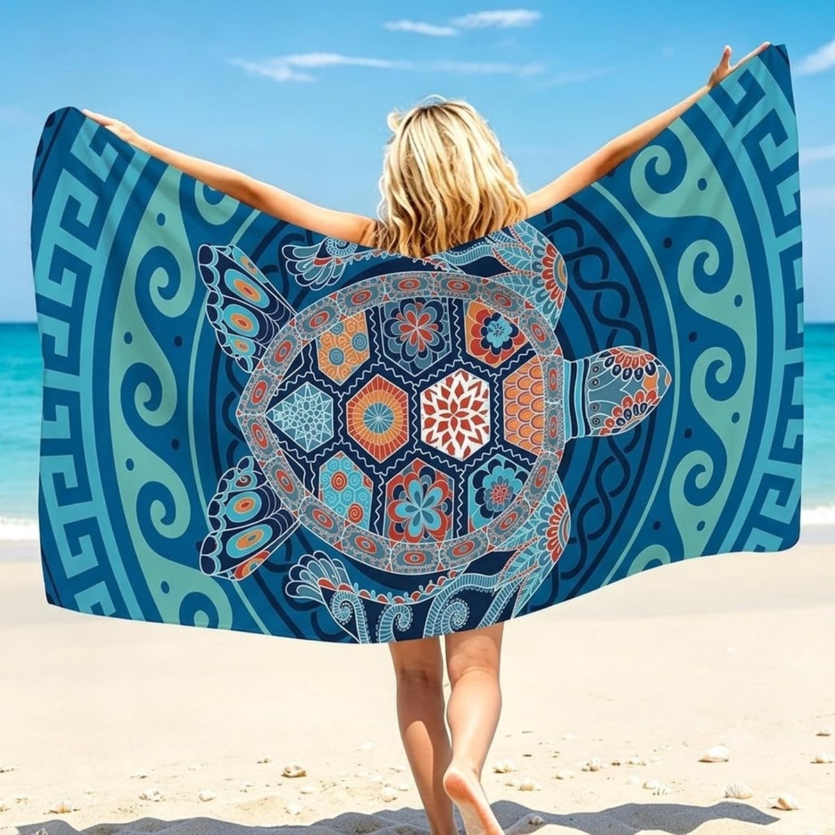 Strandhanddoek dubbelzijdig pluche, strandlaken 160 x 80 cm, zachte en lichte badhanddoek voor strand, vakantie, zwemmen, sauna, dames, heren en kinderen