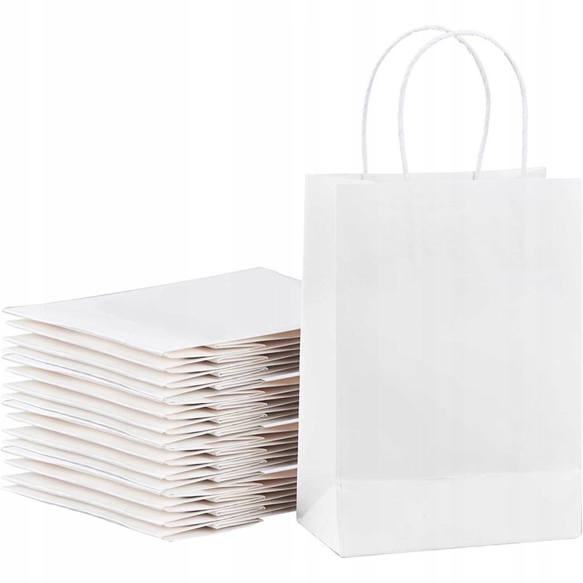 Witte Kraft Papieren Tas 180x80x225mm met Gedraaid Papierhandvat