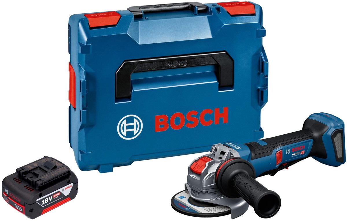 Bosch GWX 18V-11 PS accu haakse slijper 18 V 125 mm + L-Boxx ( 06019N4400 ) - zonder accu, zonder oplader