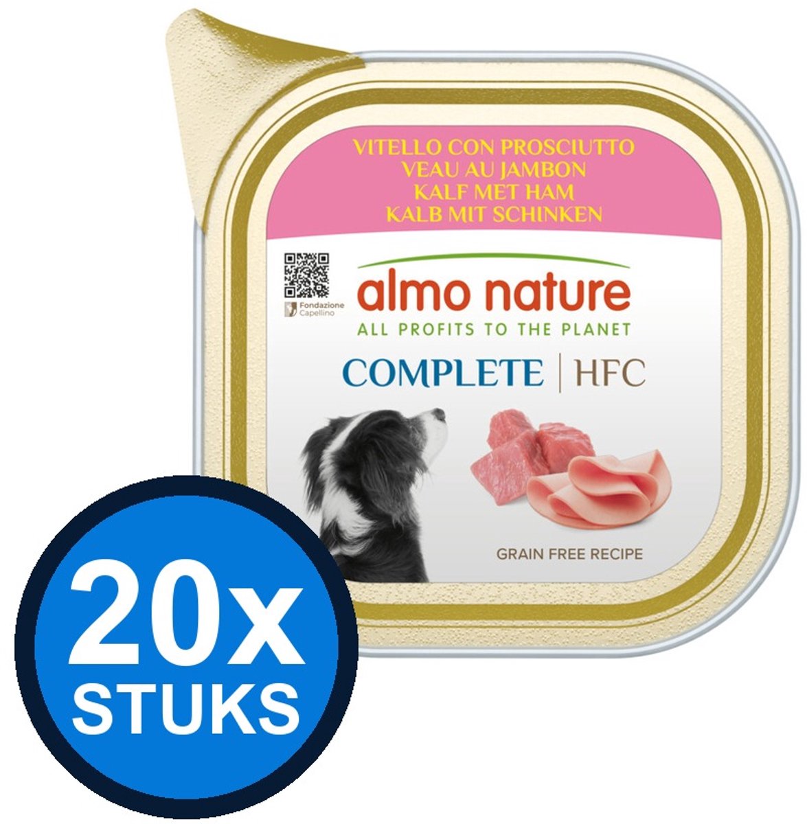 Almo Nature Almo Nature HFC dog alu complete kalf&ham 150gr