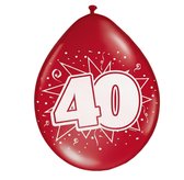 8x ballons rouges thème anniversaire 40 ans - articles de fête et décorations de mariage