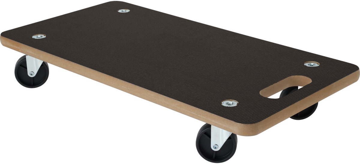 FX Tools Verhuis trolley/hondje - meubelroller op zwenkwielen - handvat - MDF - 200 kg - 58 x 29 cm