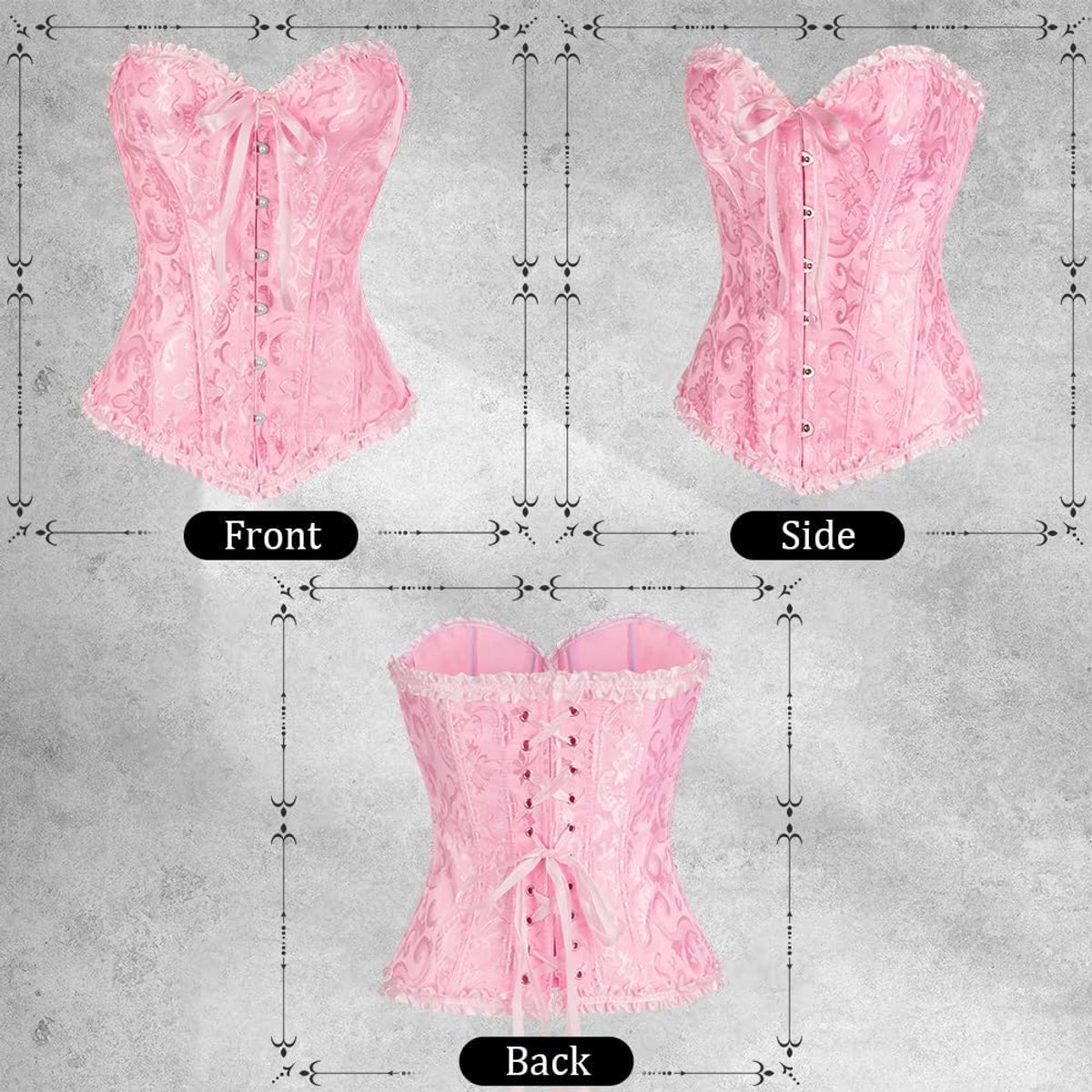 Gothic korset voor dames, satijnen, figuurvormend kant korset, platte buik, sexy, gothic, bustier