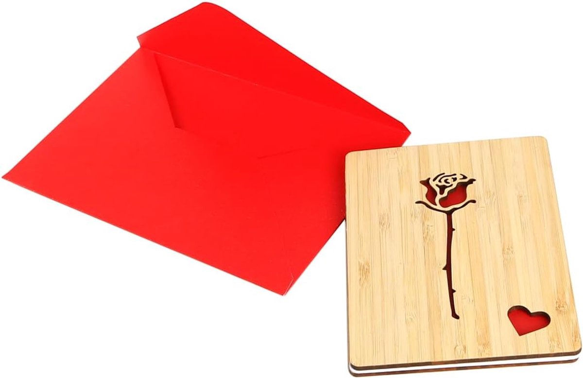 Rode roos liefdeskaart Valentijnskaart voor haar Valentijnsdag verjaardag Romantische kaart cadeau voor vrouw echtgenoot vriendin vriendje