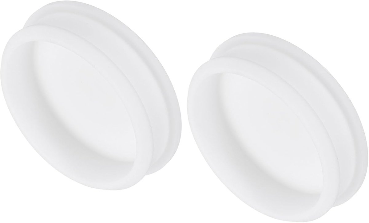 Siliconen vergrendelende zekeringgat, stop, rubberen paneelafdichting, afdekking, bundig, type paneel, rond, voor keuken, rubber, waterdichte afdichtstop 60 mm, wit, verpakking van 2 stuks
