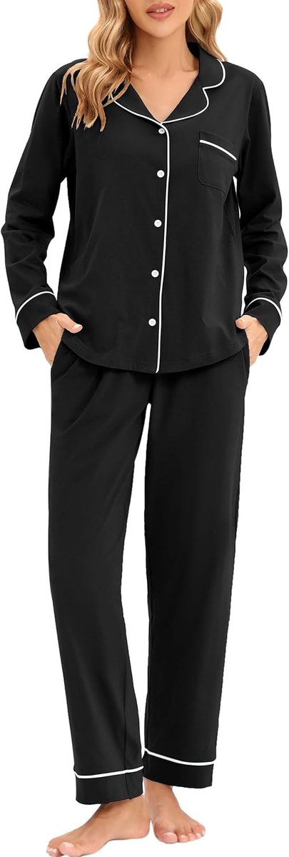 Damespyjama, tweedelige lange broek en tops, modal, zacht, loungeset, pyjama's, S-XXL