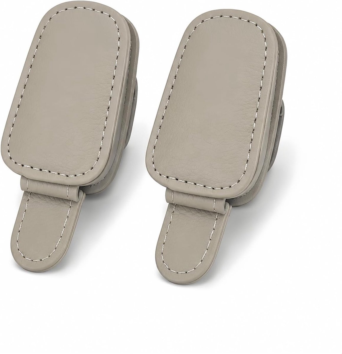 Set van 2 brilhouders voor autozonneklep, brilhouder voor auto, magnetische zonnebril, accessoires voor voorruit, kaarthouder voor bankbiljetten, grijs, krasbestendig