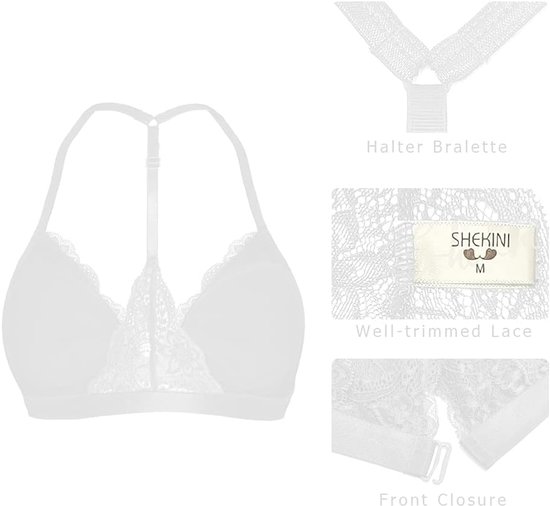Dames Voorsluiting BH Zonder Beugel,Triangel Cup Comfort Bh Kanten Bralette Bustier Top Sexy Bloemen Kanten Verwijderbare Gewatteerde Cup Vrouwen Lingerie — afbeelding 5