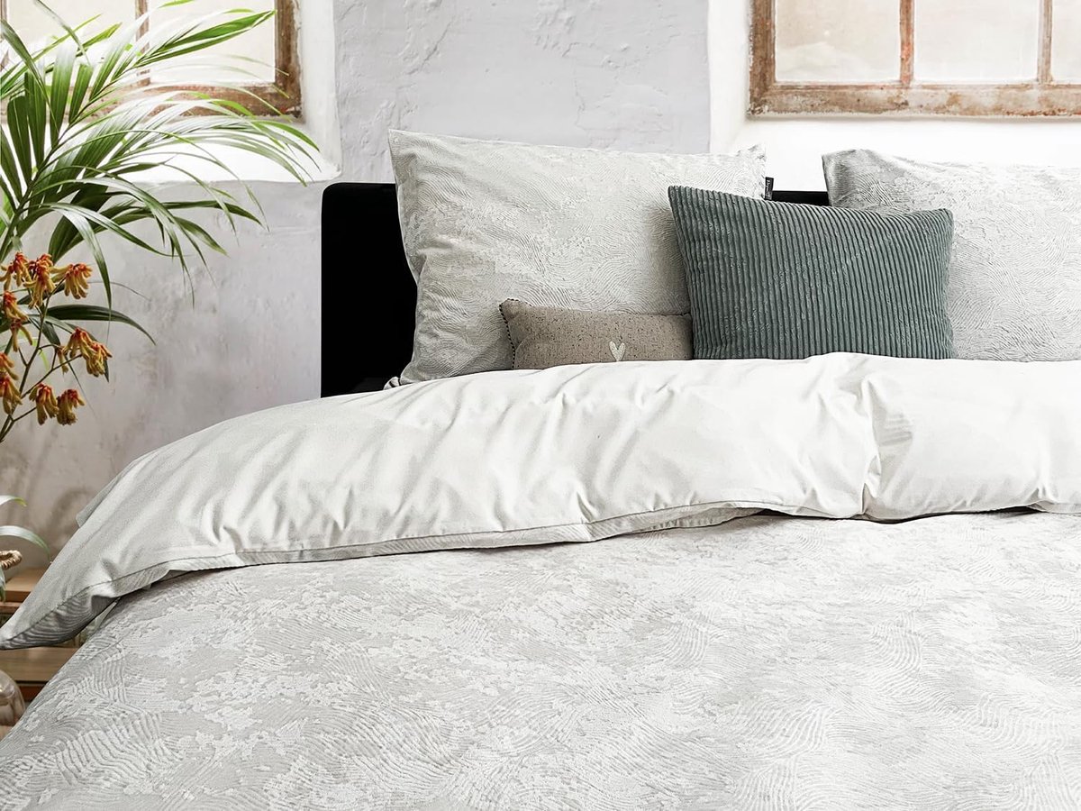 Dekbedovertrek 3D Embossed Velvet Wave - off white 140x200/220cm