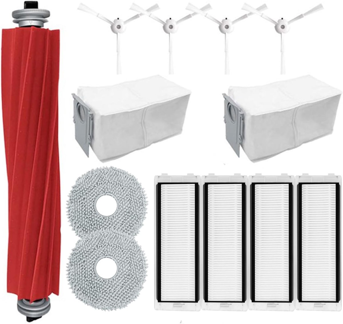 13 stuks accessoires set vervanging voor Roborock Q Revo/Roborock P10 robotstofzuiger inclusief hoofdborstel, dweildoek, stofzak, filter, zijborstel