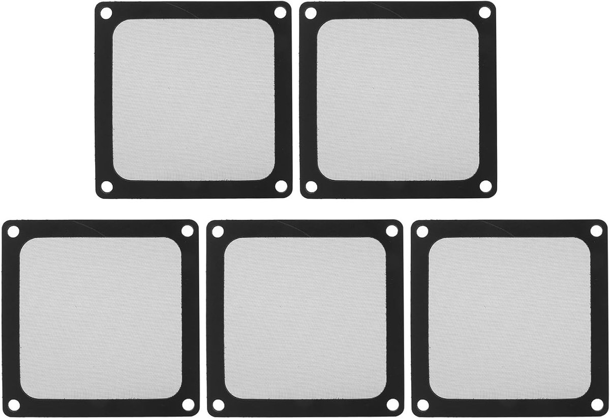 5 Stuks 80mm X 80mm Computerkast Fan Stoffilter PC Mesh Filter Cover Grills met Magnetisch Frame, Zwarte Kleur