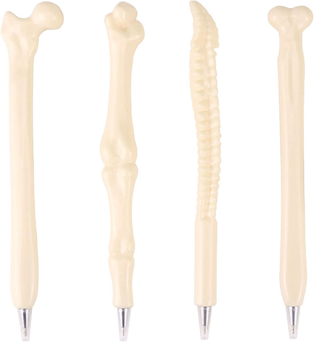 Balpennen met balpen, slivercolor botten design vorm zwarte inkt balpen, nieuw balpiont voor verpleegsters, artsen, kunstenaars, kantoor, briefpapier, cadeau