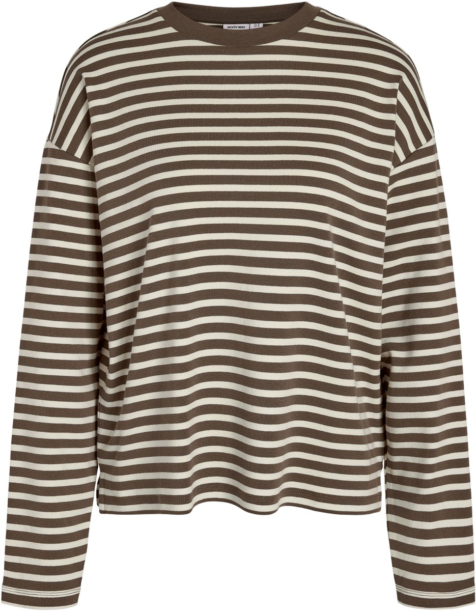 Noisy may T-shirt Nmmocca L/s Regular Fit Top Jrs Noo 27034818 Chocolate Brown/birch Dames Maat - S