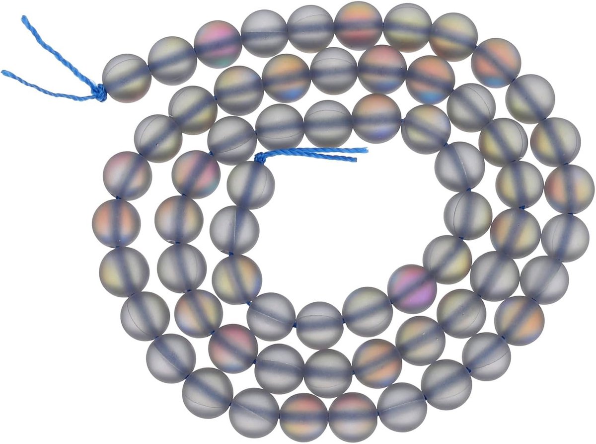 Kralen met facetgeslepen ronde ronde synthetische kralen voor het maken van sieraden, armbanden, grijsblauw