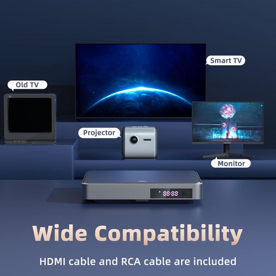 Dvd-speler - Mediabox - Films Kijken - Regio Vrij - Compact Formaat - Zwart — afbeelding 4