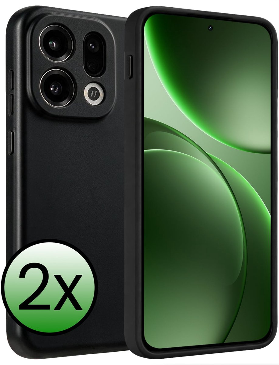 Hoesje 2 Stuks - Geschikt voor OPPO Find X9 - Sterk & Shockproof - Case Siliconen - Back Cover - Telefoon Hoes - Zwart