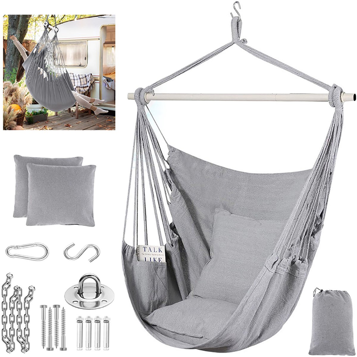 Hangstoel, Hangstoel Voor Buiten, Draagbare Tuinstoel, Tuinschommel.