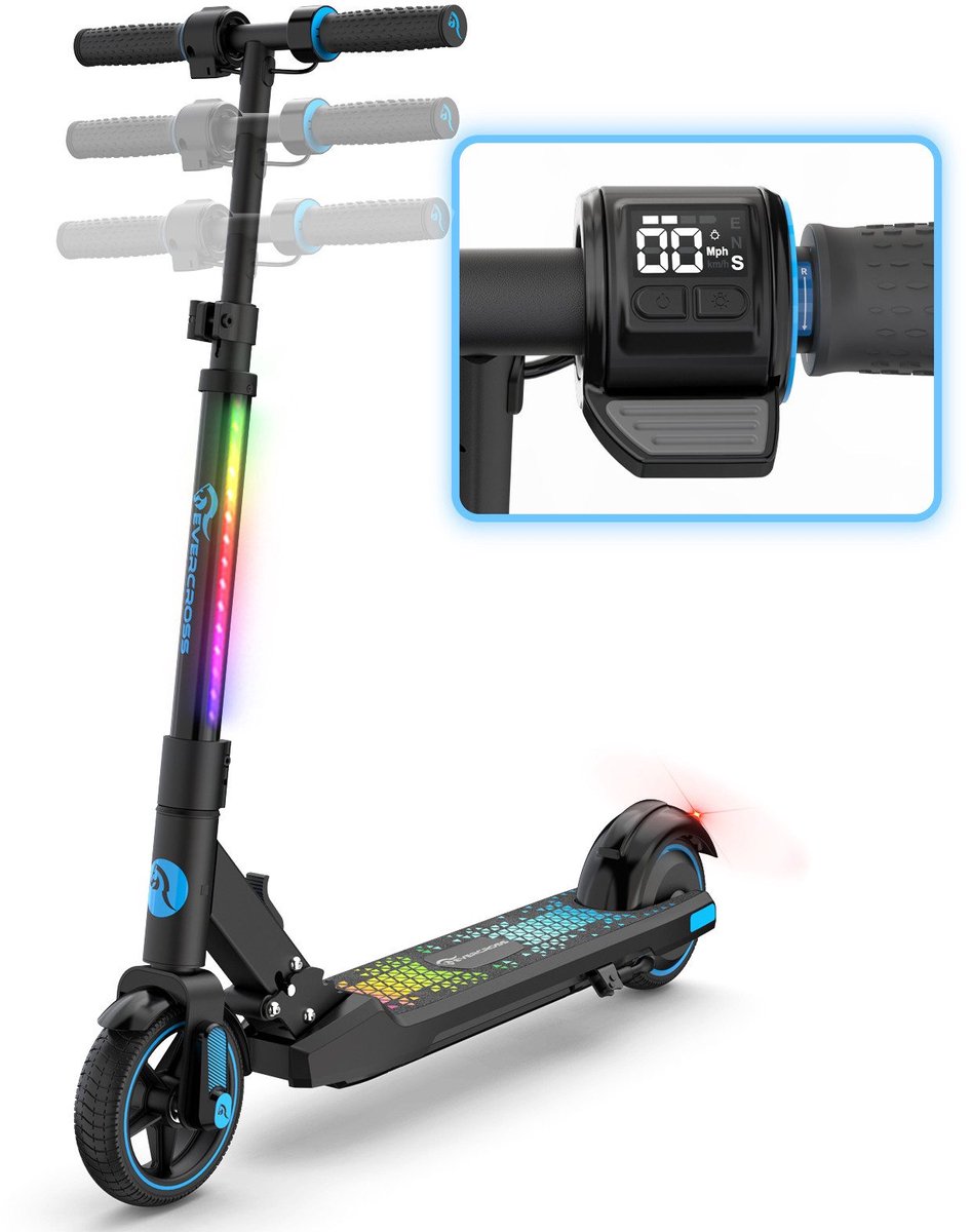 EVERCROSS EV06C Elektrische step kinderen - Verlichting - 15 km/u - max 60 kg- Blauw — afbeelding 2