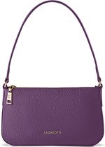Lazarotti Leren schoudertas Bologna Leather Pochette Purple paars