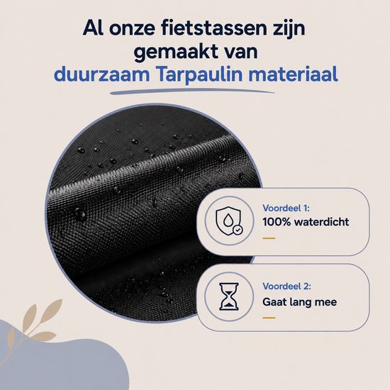 Morelia® 100% Waterdicht dubbele Fietstas - 48 Liter - fietstassen voor Elektrische fietsen - Zwart van Morelia — afbeelding 4