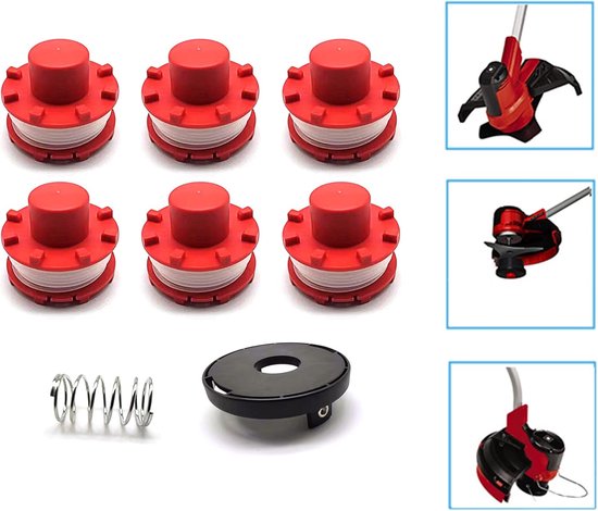 Spoelenset voor Einhell GE-CT 36/30 Li E SOLO AGILLO 36/255 BL AGILLO 18/200 (Vervanging: 3405096), 6 draadspoelen + 1 draadspoelkappen + 1 geveerd — afbeelding 5