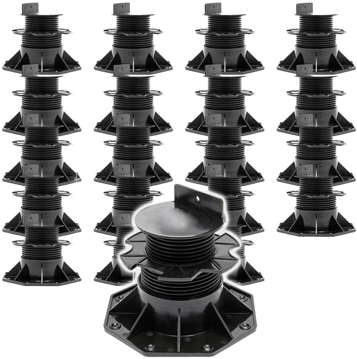 Terrasdragers 20-delige set tot 2700 kg in hoogte verstelbaar 60-128 mm dragers terras