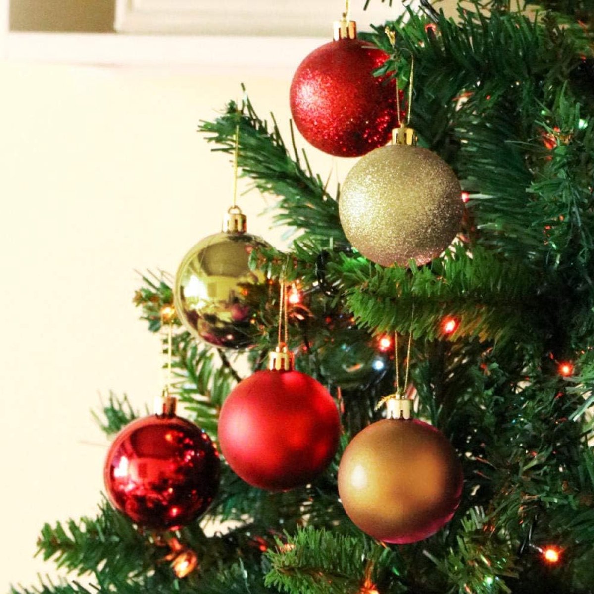 Kerstbal 4cm6cm8cm emmer van gekleurde ballen, plastic plating ballen, kerstboom decoraties-4cm [Zilver]