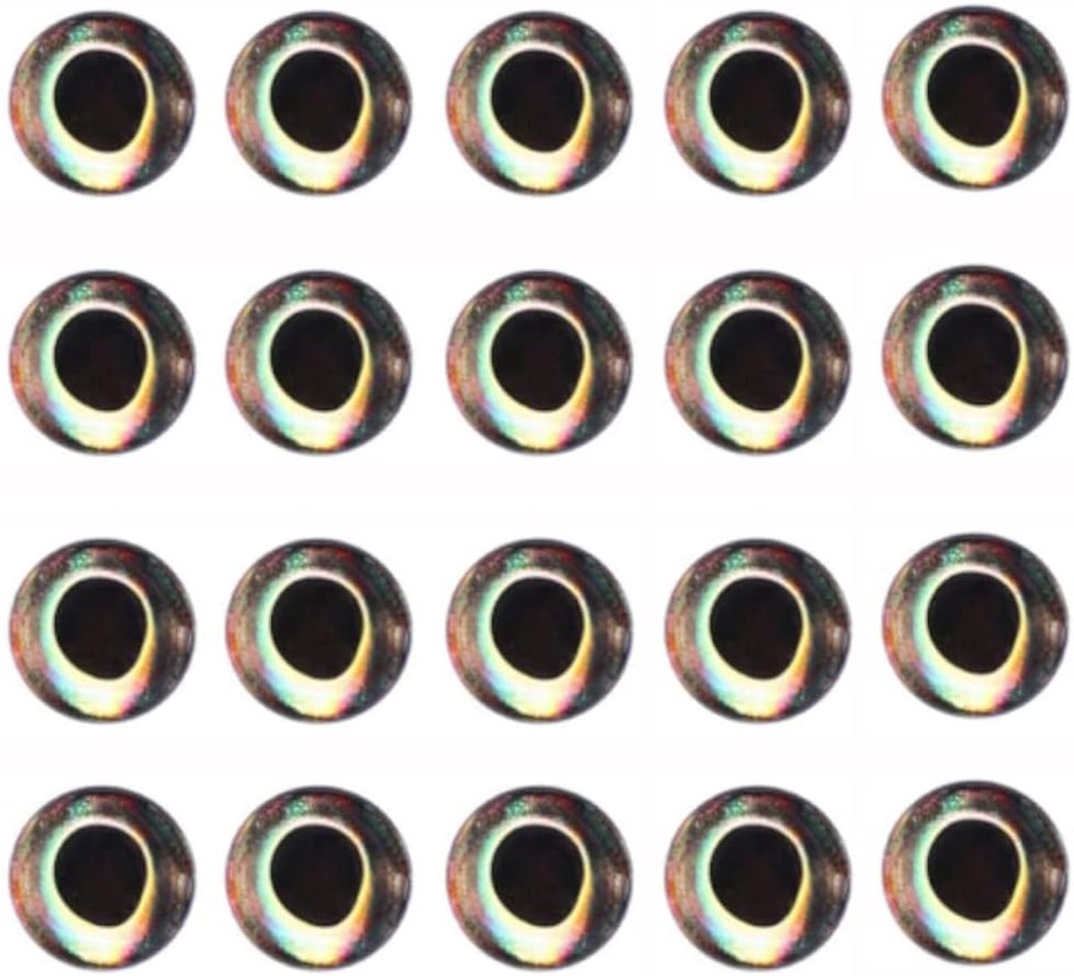 20 Pcs 4D Vissen Ogen Ovale Vissen Lokken Ogen Realistische Vissen Oog voor Maken Visaas Vliegbindset Streamers Lokt Ambachten 3mm