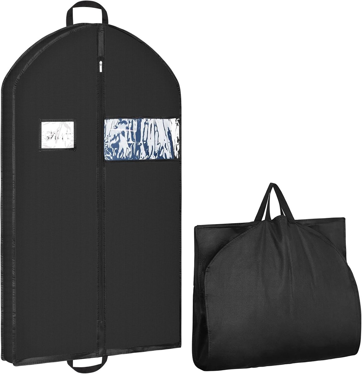Kledingpakdrager, 110 × 60 cm, waterdichte reishoes met handgrepen, stofdicht met ritssluiting voor jurk, jas, jas (zwart)