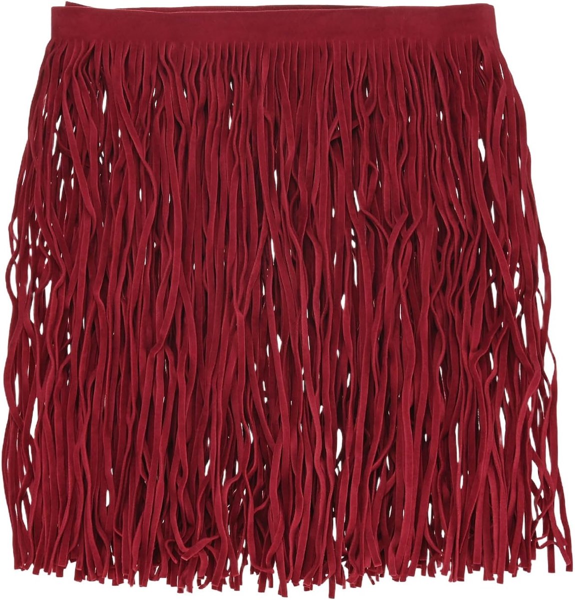 PU Lederen Franje Trim, 1 Yard 9.8 Inch Watermeloen Rood Dubbelzijdig Suede Kwastje Naaien Trim voor DIY Ambacht/Naaien Jurk Kostuum/Tassen Schoen Decoratie, Franje Kwastje