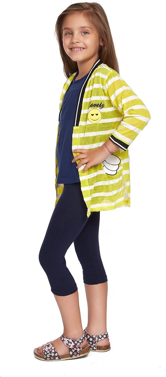 Leggings, ¾-lengte, eenvoudige broek voor kinderen, stretchkatoen, slank, ademend, casual, ultrazacht, 1-13 jaar, school, spelen, dansen, kleuren CH34