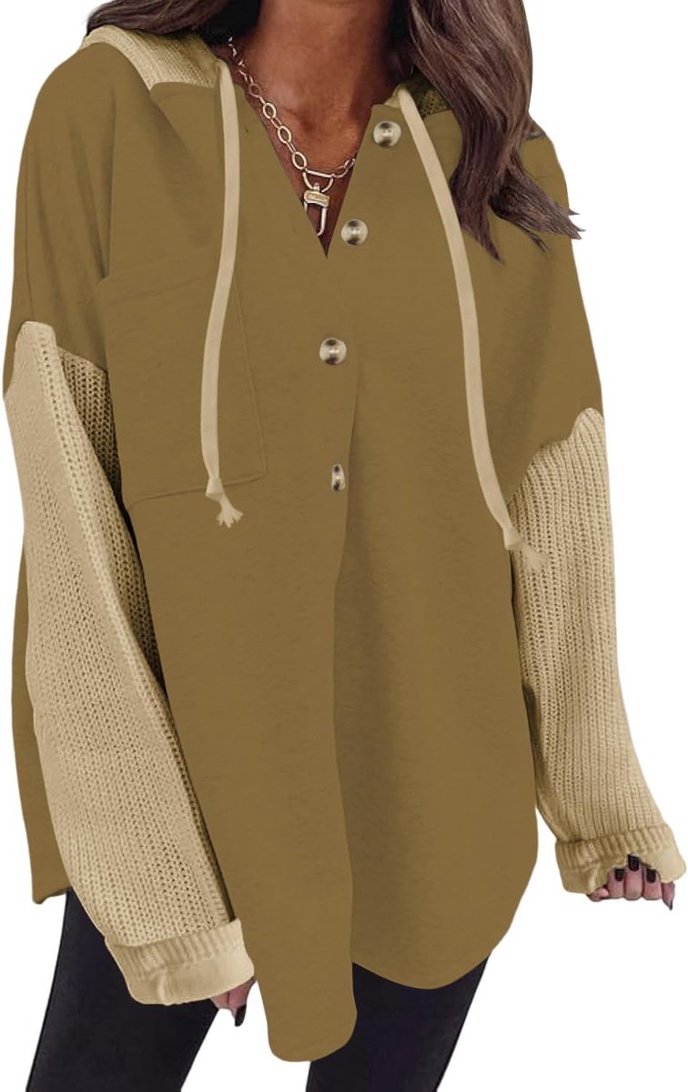 Sweatshirt Dames met Capuchon Lange Mouwen Pullover Dames Hoodie Casual V-hals Jas Vest Herfst Winter