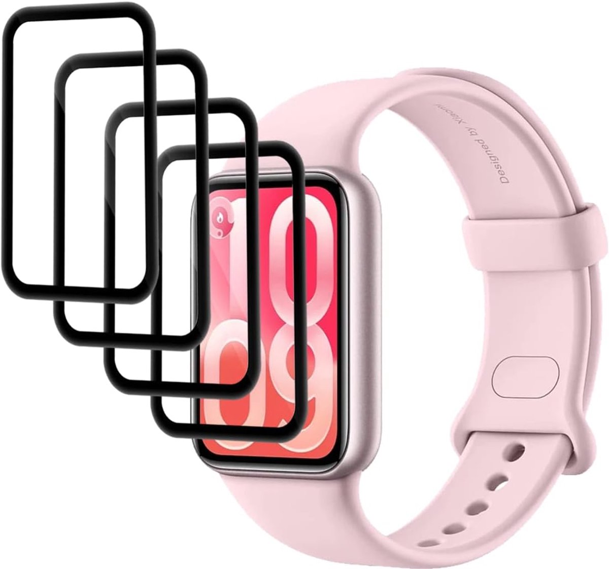 4 stuks displaybeschermfolie voor Xiaomi Smart Band 10 Pro, gehard glas, krasbestendig, HD/3D gebogen, displaybescherming voor Xiaomi Smart Band 10 Pro