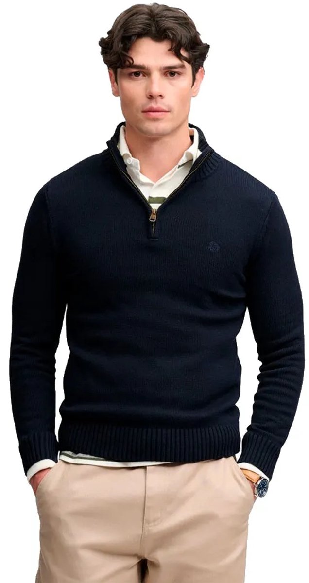 Superdry Katoenen Half Zip Trui slanke pasvorm Heren Sweaters Blauw