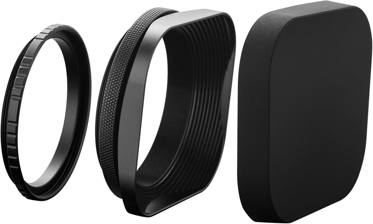 Metalen zonneklep met 49 mm adapterring voor Canon, Sony, Fuji Leica lens voor microcamera's