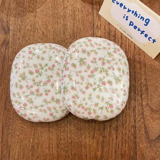 Voor AirPods Max Hoesje, Schattig Roze Bloem Ontwerp, Plant Bloemen Shock Buffer Hoofdtelefoon Oordopjes Beschermhoes voor Meisjes Dames — afbeelding 2