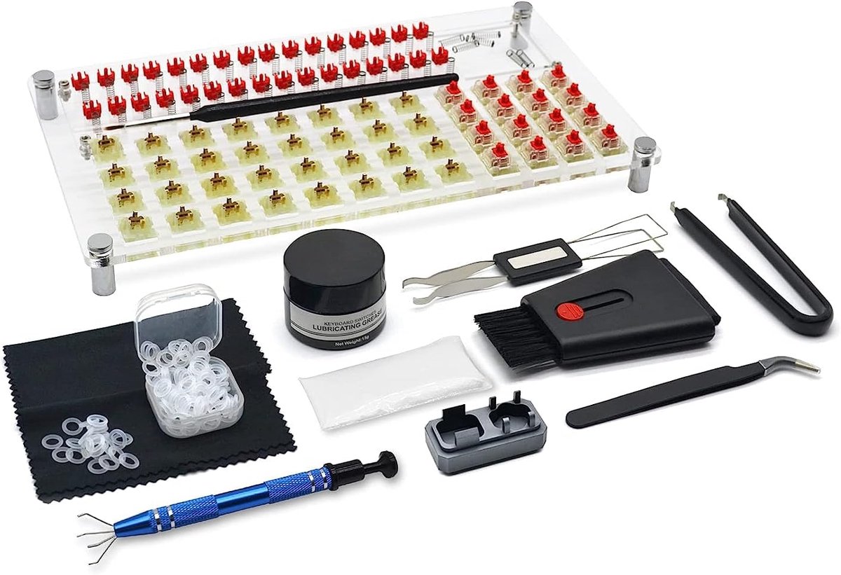 32 toetsenbordschakelaars acryl smeerstation, toetsenbord smeerset, schakelaar smeermiddel voor aangepast mechanisch toetsenbord (12 stuks)