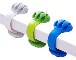 Kabelhouder - Snoerorganizer - Kabelbeheerclips - Draadhoudersysteem -3 pakketten Multifunctionele kabelclips voor telefoonopladers, USB-kabels - Thuis, Kantoor, Nachtstandaard, Bureau Organizer door Jiulory