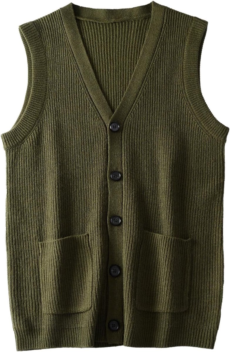Trui Vest V-hals Mouwloos Open Front Heren Kleding